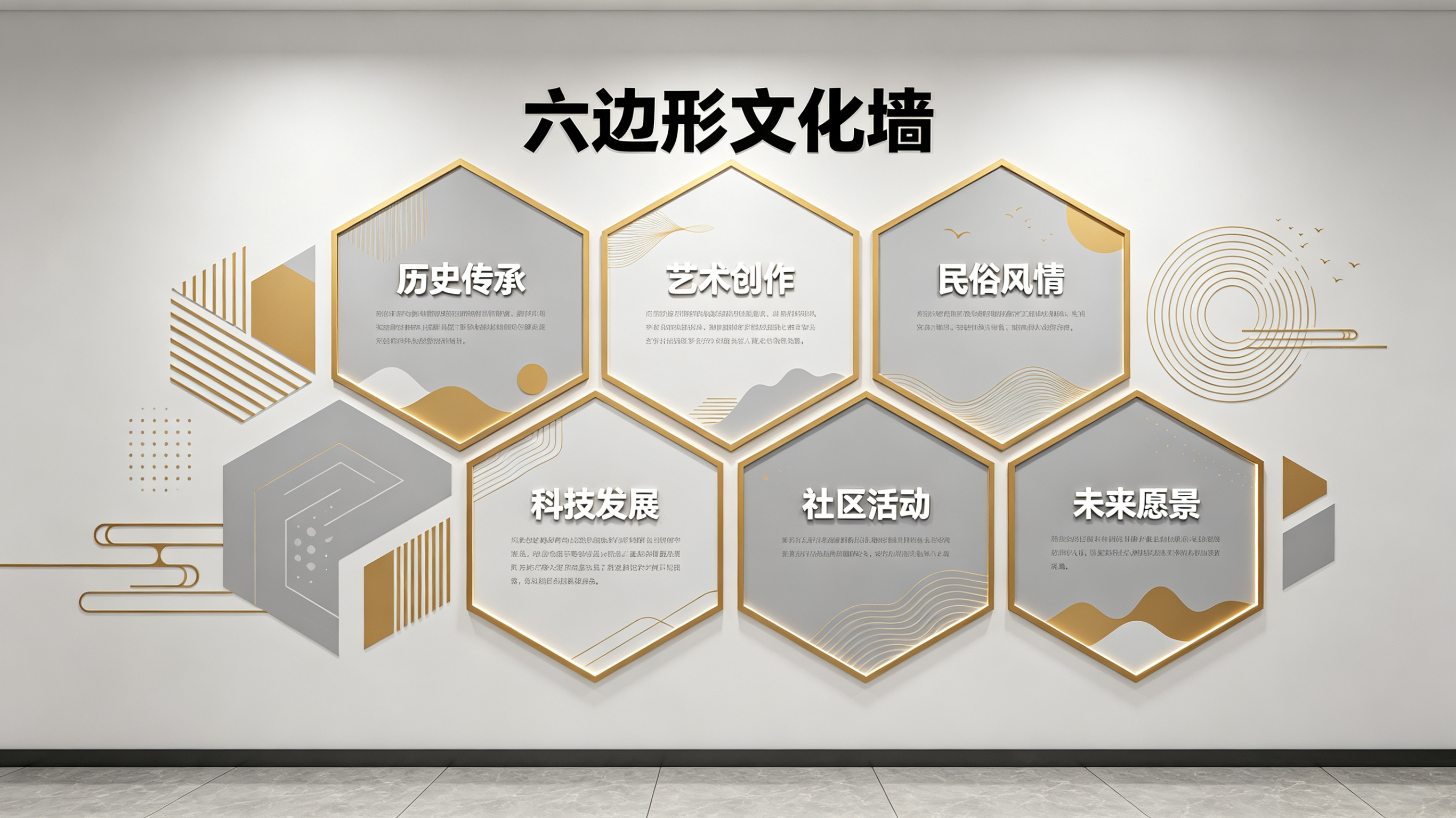 上栗企业文化墙 | 六边形信息美学